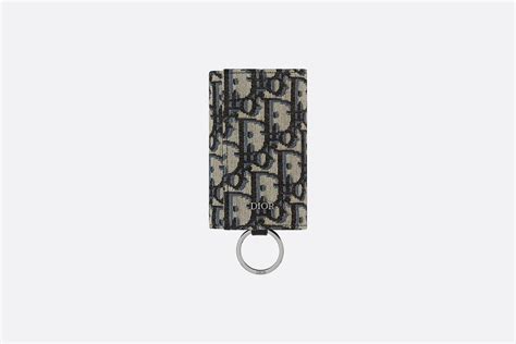 Key Holder Black Dior Oblique Jacquard .